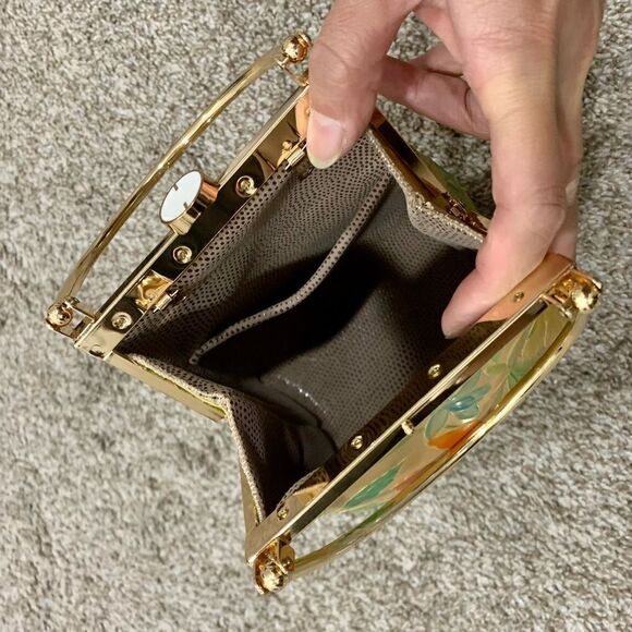 Handmade Genuine Leather Floral Embossed Top Handle Purse & 2 Chain Styles - Picture 15 of 15